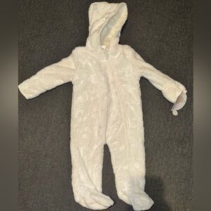 Little beginnings Cozy Cream Hooded Baby One Piece